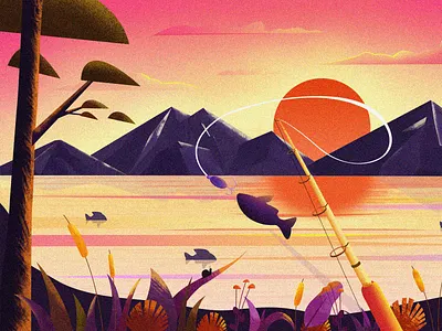 To go fishing 插画