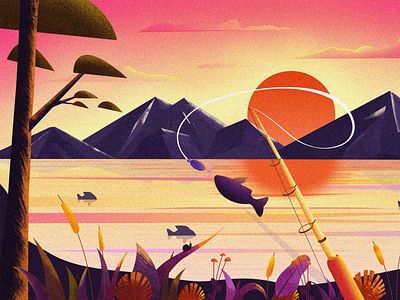 To go fishing 插画