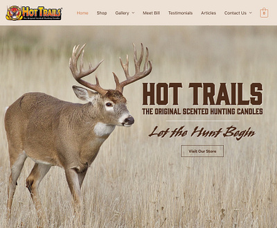 Hot Trails Scented Hunting Candles deer deer hunting design ecommerce elementor hunting outdoor outdoorsy web web design web development website website design wordpress wordpress design