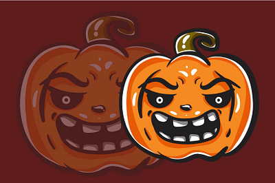 Pumpkin Monster Character 3 01 anime art artwork cartoon character cute design design art fortune funny ghost halloween illustration kawaii magic monster mystic occult pumpkin vector