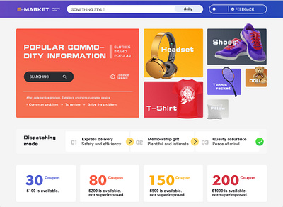 web design homepage shopping