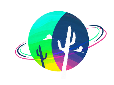 Day & Night affinity affinity designer art cactus desert illustration ipad ipad pro planet