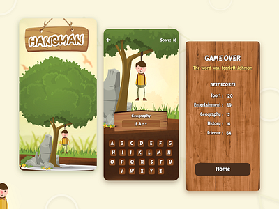 Hangman app design game design illustration illustrator logo typography ui vector