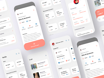 Beauty Course App UI Concept app appuidesign beginners books clean ui cosmetics design ios app learning media mobile app mobile ui modern nails profile summary ui uidesign uiuxdesign ux