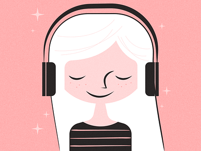 Listen girl headphones illustraion illustration illustration art illustration digital illustrations listen midcenturymodern minimalist music seattle