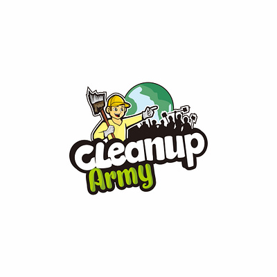 Clean up army illustration 3d abstract business cloud concept design earth eco ecology global globe green illustration isolated logo sign technology text white word