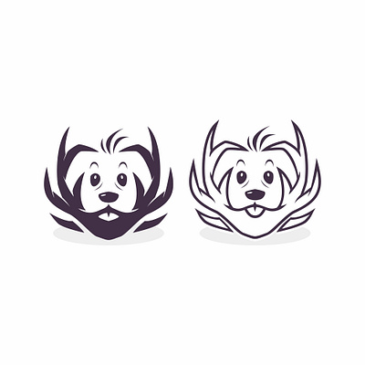 Antler dog cute logo abstract animal black cartoon cat cute design dog face funny happy icon illustration love pig smile symbol tattoo tribal white