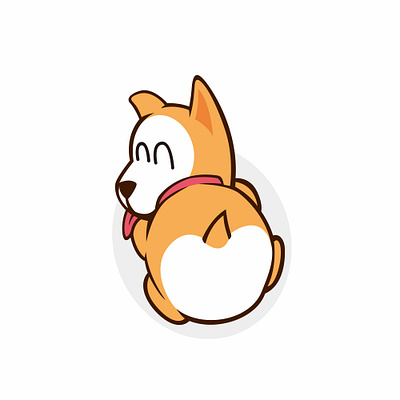 lazy ute dog illustration animal cartoon cat cute dog feline fox fun funny happy illustration isolated kitten kitty orange pet pets smile vector white