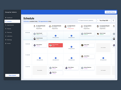 Hospital Schedule admin dashboard doctors patients schedule