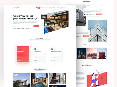 Housie - Real Estate Home Page Exploration buy sell rent design home page home page design properties property property search real estate real estate ui design ui ux