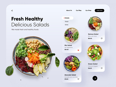 Salad Landing Page UX-UI Design design homepage illustration interface landing page ui uidesign web webdesign website