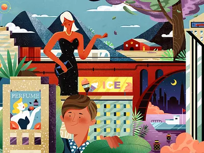 Modern city - 1 branding cartoon charachter design character design illustration man vector women work