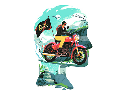 Finding your True self. animation bike ride bikers drawing figureillustration flat illustration illustration art illustration design flat colours travel