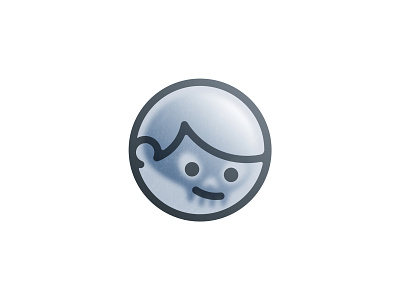 0644 - Glass boy blur effect glass gradient head illustration inside logo skull smile sticker visual