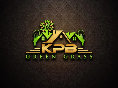 KPB Green Grass Logo Design 3d 3d art branding creative design creative logo design flat graphic design icon illustration logo logo design logodesign logos logotype minimal signature vector vector art