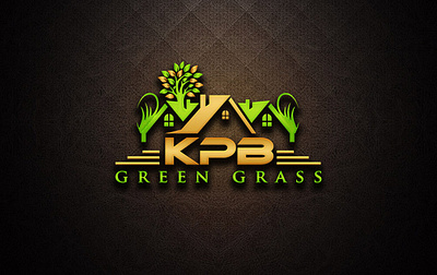 KPB Green Grass Logo Design 3d 3d art branding creative design creative logo design flat graphic design icon illustration logo logo design logodesign logos logotype minimal signature vector vector art