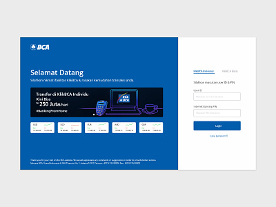 KlikBCA - Bank BCA bank bank app banking branding design home home page home screen homepage design ui ux web