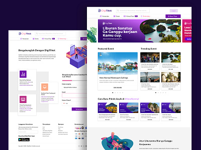 DigiTiket User Interface Design branding clean design exploration gradient illustration indonesia ui user interface ux