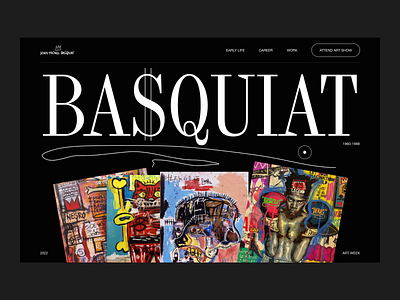 Basquiat website exploration animation brutalism clean ui design interface interfacedesign type typography