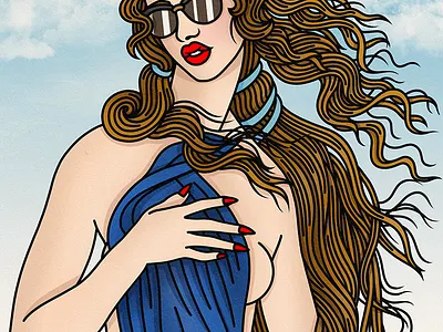 #ModernMusesChallenge Week 1 art history art redraw birth of venus botticelli candy doll club fashion illustration illustration procreate renaissance art