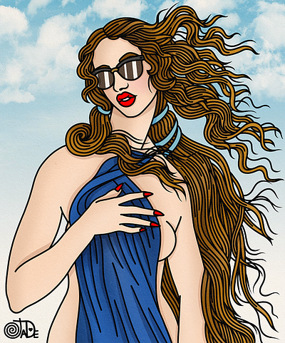 #ModernMusesChallenge Week 1 art history art redraw birth of venus botticelli candy doll club fashion illustration illustration procreate renaissance art