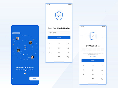 Expense management app app design clean ui cool colors expense manager expense tracker expense tracker app ui finance financial app fintech ios app minimalistic mobile app mobile ui money app onboarding otp phone number savings ui ui design