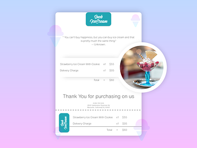 Email Receipt adobe xd daily ui email email receipt icecream payment photoshop ui ux