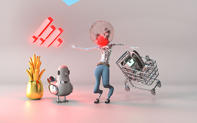 monday 3d branding design illustration