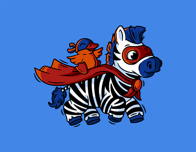 Zebra 🦓 branding character character design creative cute design dribbble duck flat design flying graphic illustration lineart superhero team teamwork vector vector art vector illustration zebra