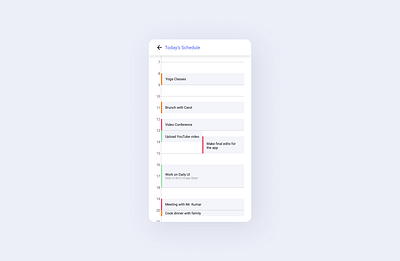 Daily UI 071 app app design app ui daily schedule daily ui daily ui 071 dailyui dailyuichallenge figma schedule schedule app ui design ui ux uidesign uiux