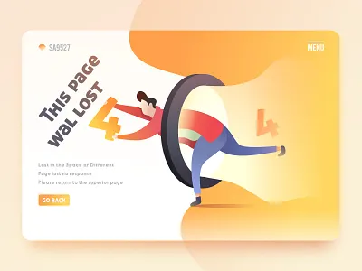 SA9527 - 404 Page 404 banner colors design error gelled illustration illustrator lights man neon sa9527 style