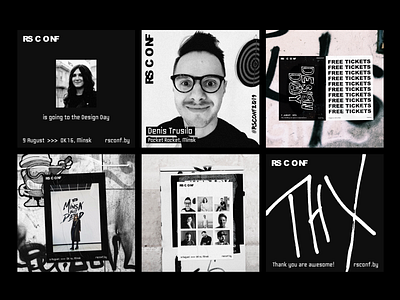 RS Conf 2019 + Design Day black and white brand branding conference design event font identity illustration lettering letters logo meetup noise print tech technology type typography underground