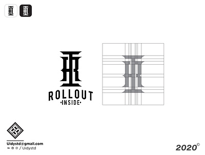 Rollout Inside branding design flat logo minimal monogram monogram design monogram letter mark monogram logo type