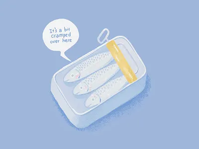 Sardines in the can abstract art canned canned food cute flat illustration sardines