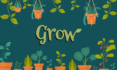 Grow branding communication design illustration vector
