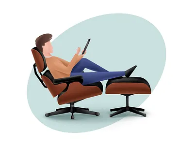 Eames chair chill clean design eames eames chair illustration illustration art illustrations illustrator ipad ipad pro mid century procreate