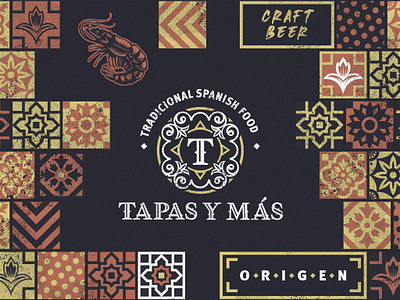 Tapas y Más branding design engraved food restaurant spain traditional