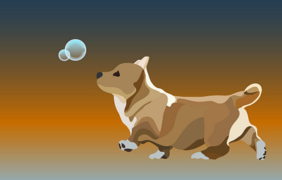 A floof affinity designer corgi dog illustration flat illustration illustration minimal silhouette vector