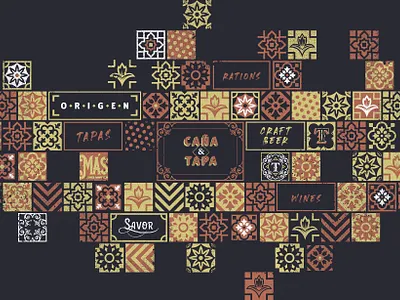 Tapas y Más Brand branding design engraved food illustration logo spain typography vector