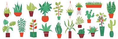 Vector illustration.Home plants in flat style adobe illustrator design flat handdraw illustration keys logo sketch stock market vector