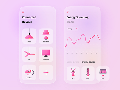 Energy Saver App app energy energy app energy management flat illustration iot iot app minimal modern power power app typography ui