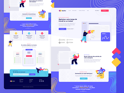 OptiZer - Landing Page collaboration colors design illustration landingpage margot collavini price project management tool ui ux webdesign