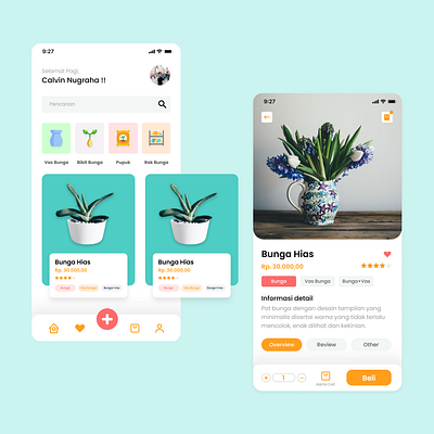 Toko Bunga cleandesign design dribble flat flowers graphicdesign graphicdesignui minimalist mobile prototype shop uidesign uidesigner uiux uiuxsupply