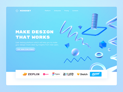 Make Design that works. User testing tool - Landing page 3d cinema4d clean design design tool desing enterprise landing page prototyping tool user testing ux web website