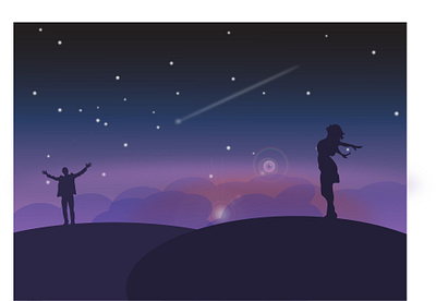 Shooting Star? gradient human silhouette sky star vector