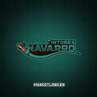 Pintores Navarro Logo branding design illustration logo mascotlogo vector
