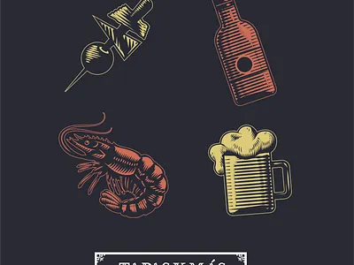 Tapas y Más Icons animal branding design icon design icon set iconography icons illustration vector