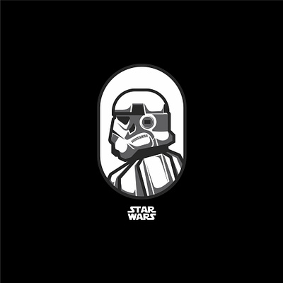 STORMTROOPER black colors design flat icon illustration lineart logo simple illustration vector