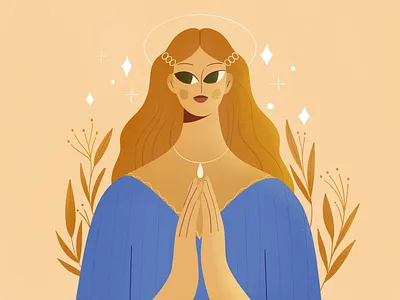Angel 2d angel belief characters flat girl illustration people procreate shape texture vector