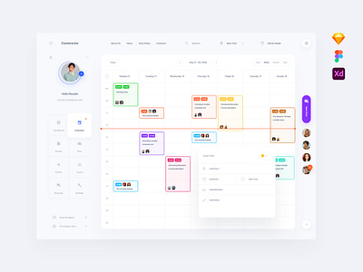 Calendar UI adobe xd donwload interface kit template ui ui blocks ui kit ux web